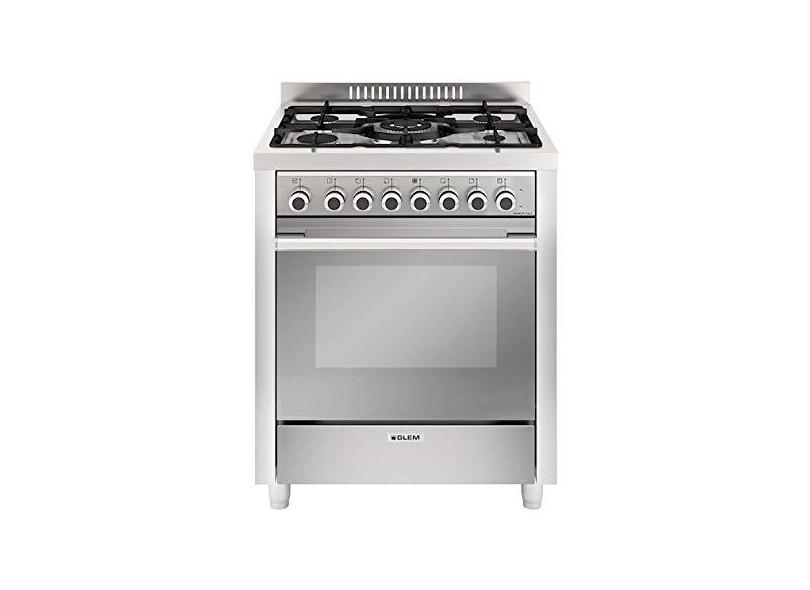 Fogão Matrix Glem 5 Bocas com Forno Elétrico 70 Litros Inox 70cm 220V - GLMMQ7612VI