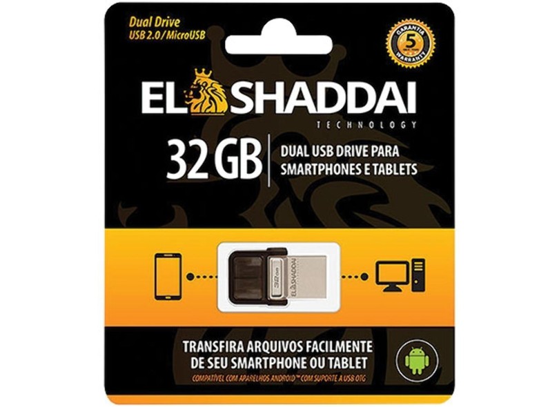 Pen Drive El Shaddai 32 GB USB 2.0 Micro USB OTG Dual Drive