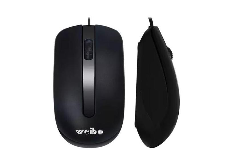 Mouse Óptico Weibo Com 3 Botões 1600 dpi Cabo 1 Metro 3.0 Alta Qualida