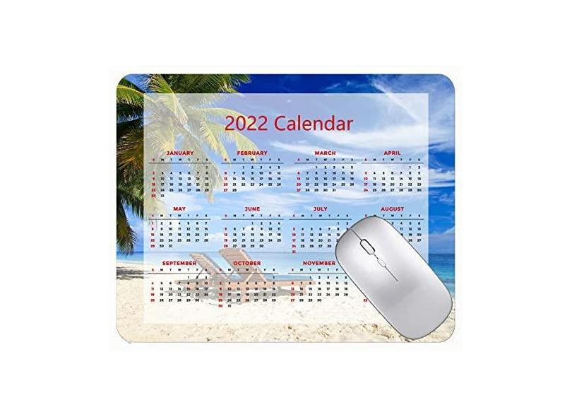 Mouse pad calendário 2022 fonte HD mouse pad gamer palmeiras paraíso praia com bordas costuradas