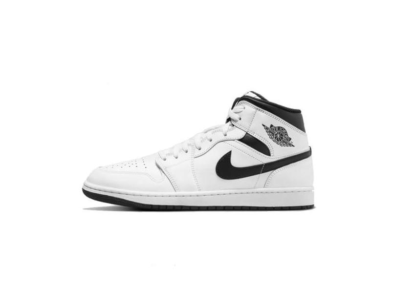 Tênis masculino Air Jordan 1 Mid (DQ8426-071, preto/branco/dourado metálico), Preto/Metálico dourado e branco, 42