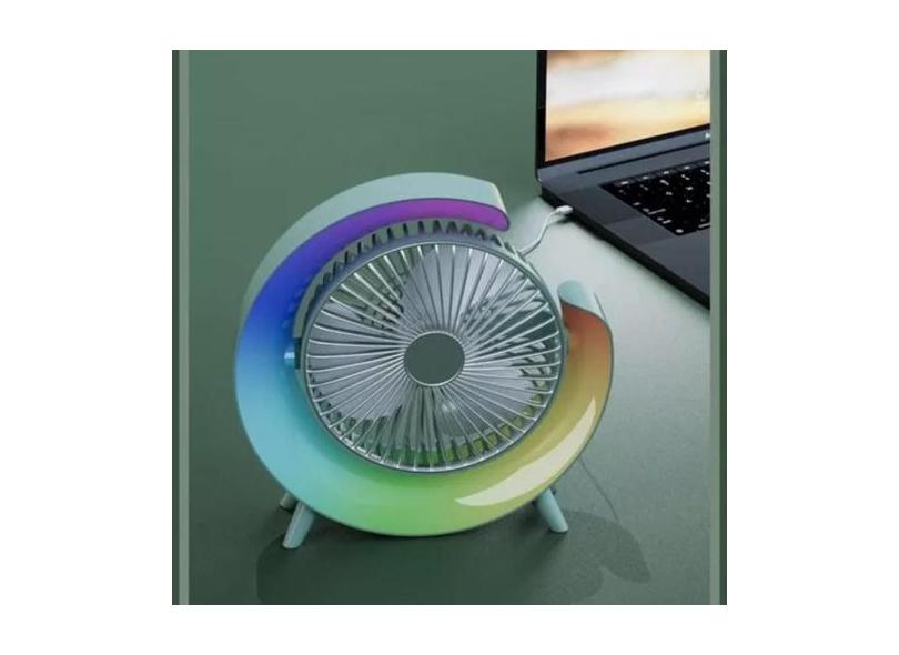 Ventilador Elétrico Colorido Rgb De Mesa Com Design Confort Eletrodomé