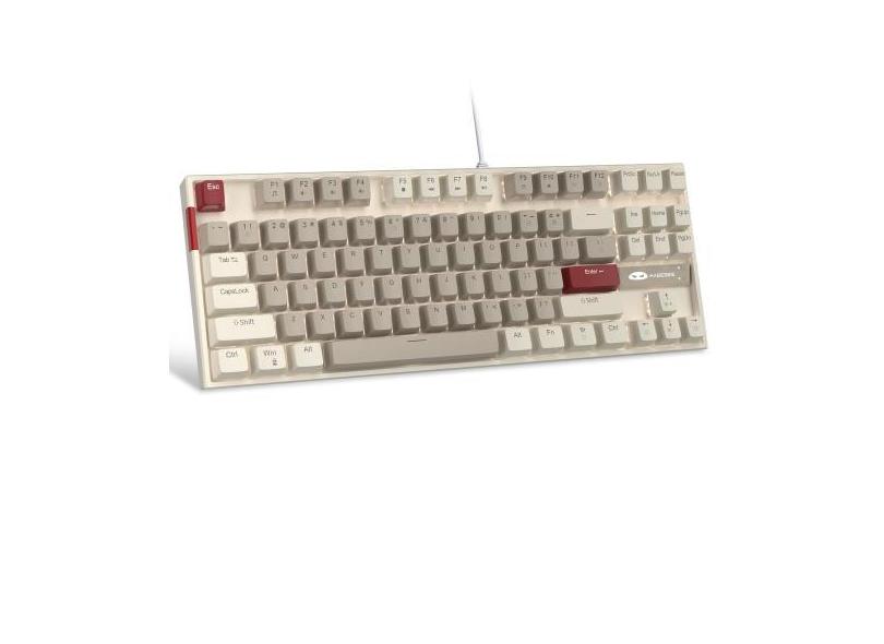 Teclado mecânico para jogos MageGee 75% TKL Retro Cinza/Branco