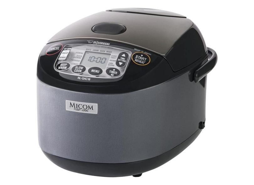 Panela de Arroz Elétrica até 10 xícaras não Cozidas com Painel de Controle, 110V 880W, Zojirushi NL GAC18, Preta