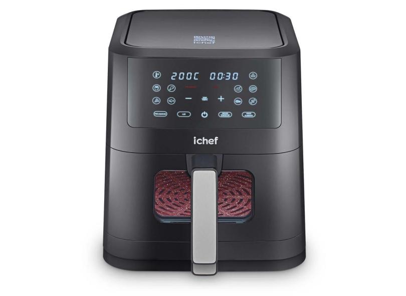 Fritadeira Elétrica Sem óleo Air Fryer Polishop Ichef Smart Vision Capacidade do Cesto 6l Painel digital