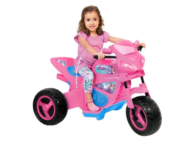 Moto Elétrica Infantil 6v Meg Turbo Rosa - Magic Toys