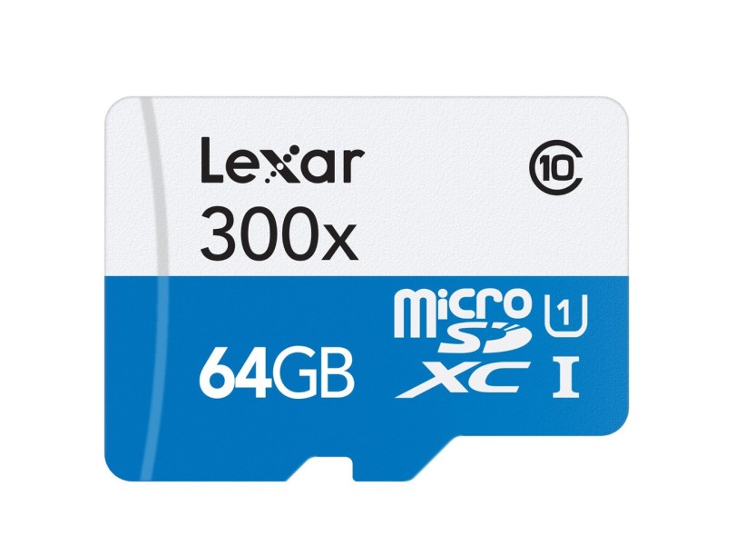 Cartão de Memória Micro SDXC com Adaptador Lexar 64 GB LSDMI64GBBNL300