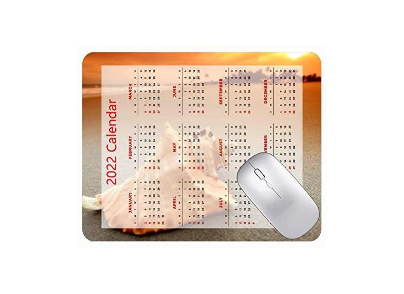 Mouse pad calendário 2022 fonte HD mouse pad para jogos capa de close-up tapete de praia