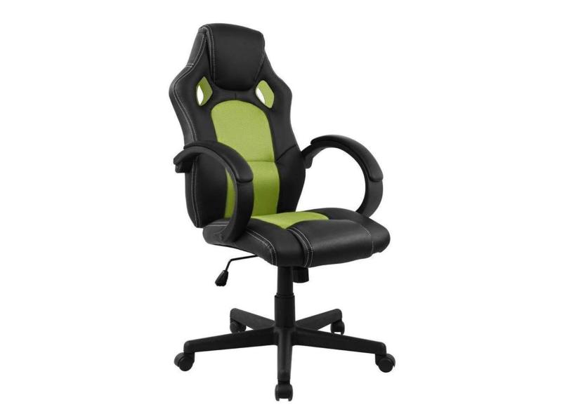 Cadeira Gamer em Couro PU Preta com Verde Pelegrin PEL-3002-Unissex