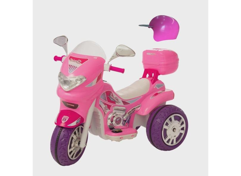 Mini Moto Eletrica Sprint Turbo Pink Com Capacete Biemme