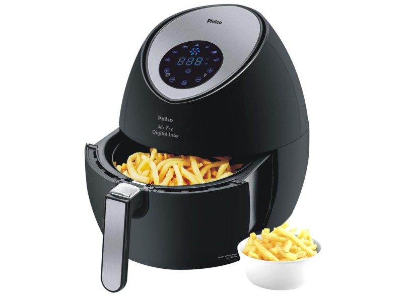 Fritadeira Elétrica Sem óleo Philco Air Fry Digital Inox