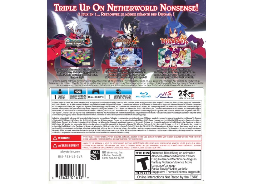 Jogo The Disgaea: Triple Play Collection PlayStation 3 NIS
