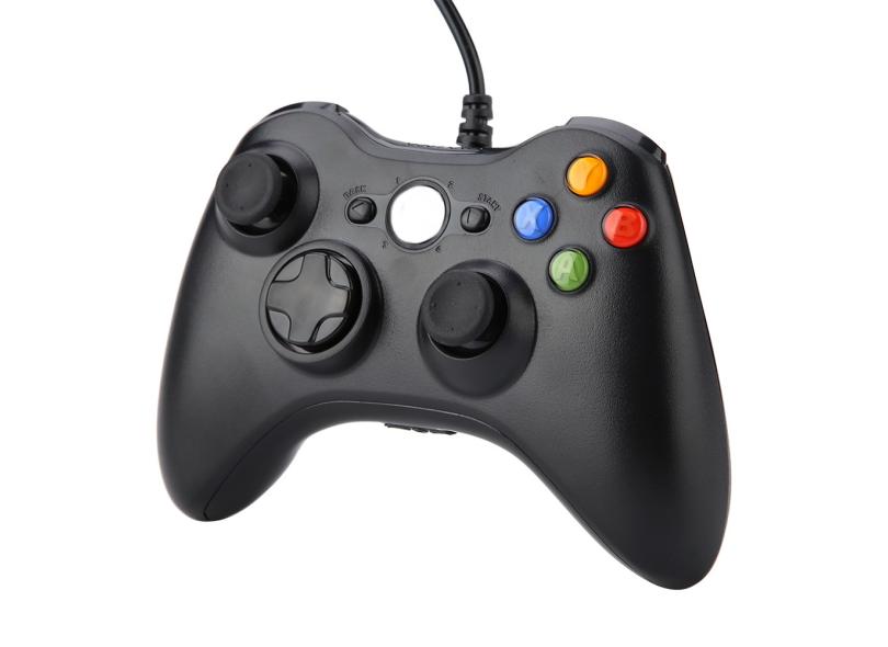 Controle com fio usb para xbox 360, joystick sem fio para jogos de