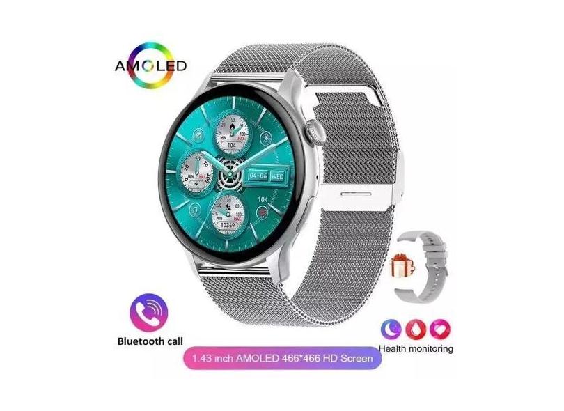 Relógio Smartwatch Feminino Foxbox 7012A À Prova D'Água Malha Ouro Tel