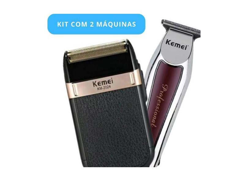 Kit Completo Masculino Kemei: Barbeador 2024 E Máquina 9164 - Al