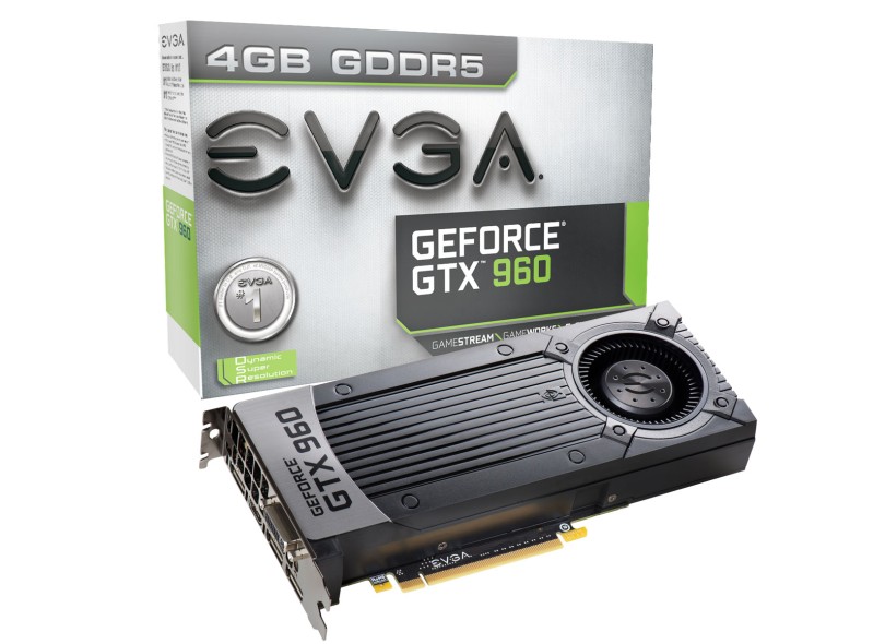 Placa de Video NVIDIA GeForce GTX 960 4 GB DDR5 128 Bits EVGA 04G-P4-3960-KR