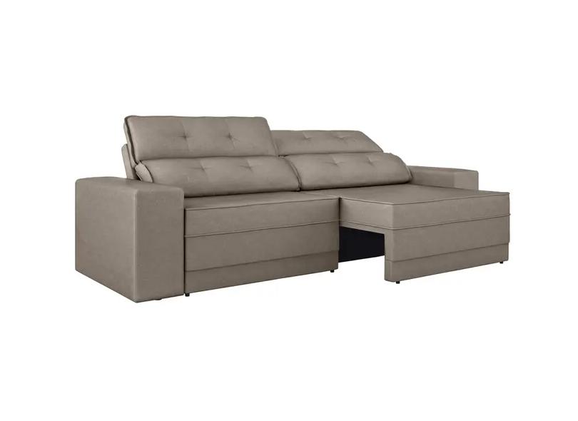 Sofá Reclinável Retrátil Suede Leon 250cm Next Sofás