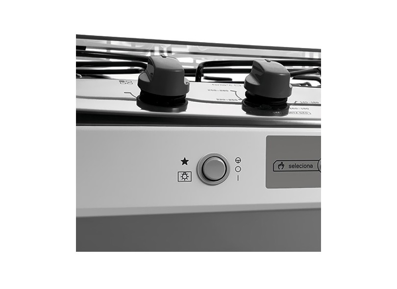 Fogão de Piso Brastemp Ative Timer 4 Bocas Acendimento Automático Acabamento Inox BF750BR