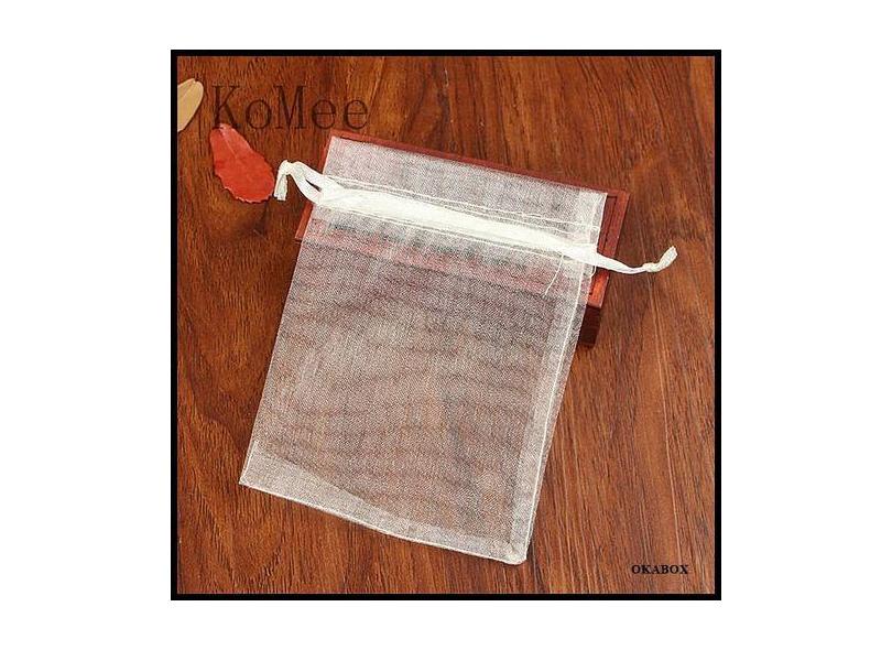 5 Saquinhos De Organza 30X40 Branco Fita Cetim Chinelo Tênis - Okabox