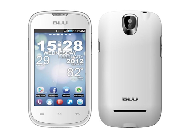 Smartphone Blu Dash 3.5 Câmera 2,0 MP 2 Chips Android 2.3 (Gingerbread) 3G Wi-Fi