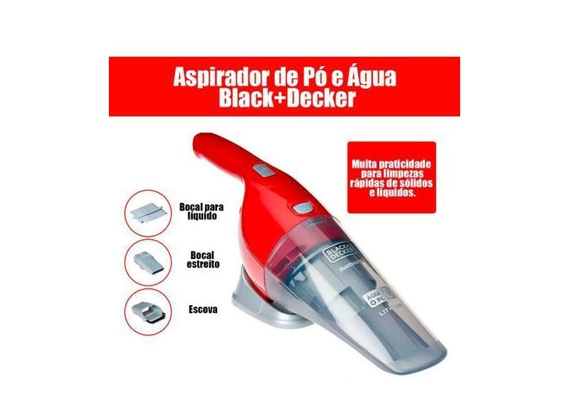 Aspirador De Pó E Água Black+Decker Dustbuster Apb3600br Vermelho Bate