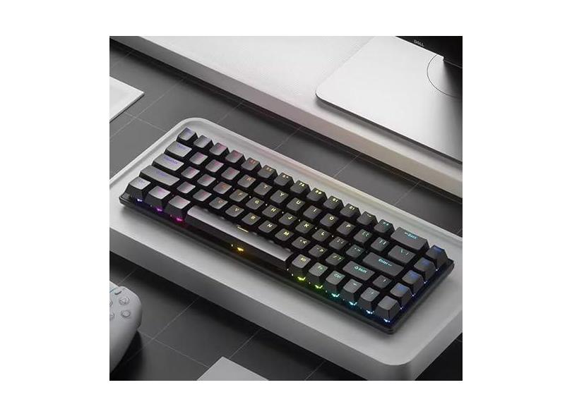 Guiheng Teclado para jogos portátil com fio 60% mecânico, retroiluminado por LED RGB compacto, 68 teclas, mini teclado de escritório com fio com interruptor vermelho para Windows, laptop, PC, Mac -
