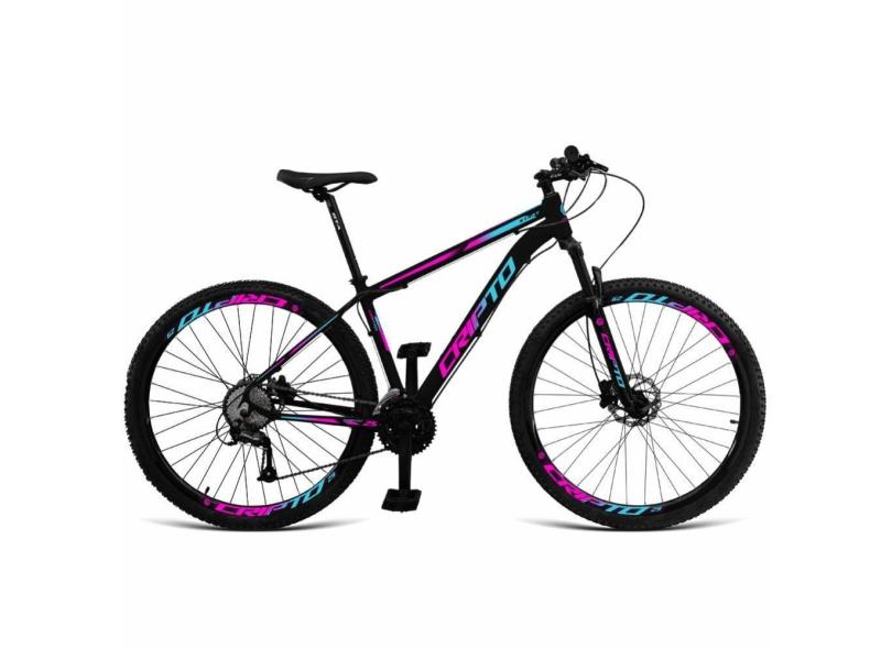 Bicicleta Aro 29 Cripto 21 Marchas Freios Disco c- Suspensão - - 17 Preto-Azul E Rosa