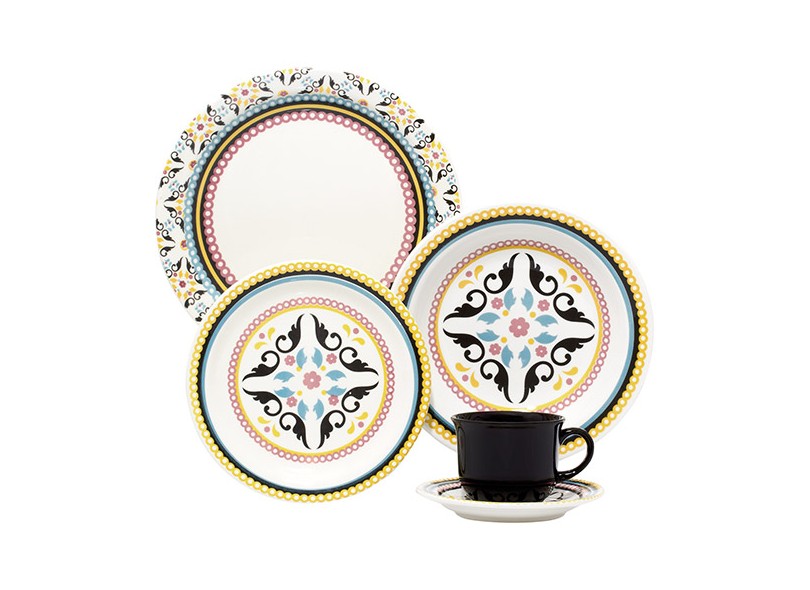 Aparelho de Jantar Redondo de Porcelana 30 Peças - Oxford Porcelanas Mail Order Luiza