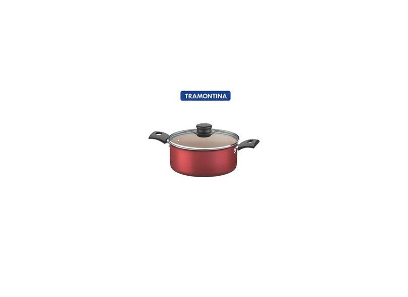 Cacarola Antiaderente Com Alca E Tampa De Vidro Turim  18cm De Ø