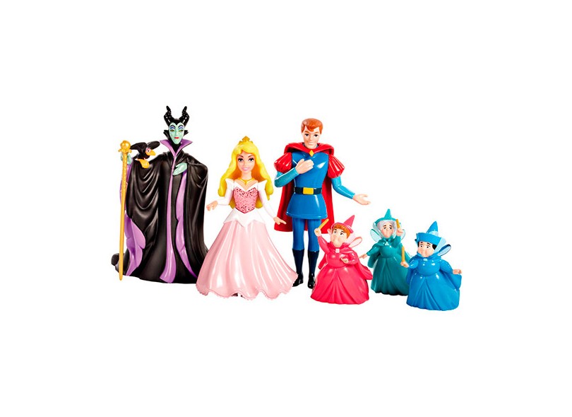 Boneca Princesas Disney Bela Adormecida 6 Amigos Mattel