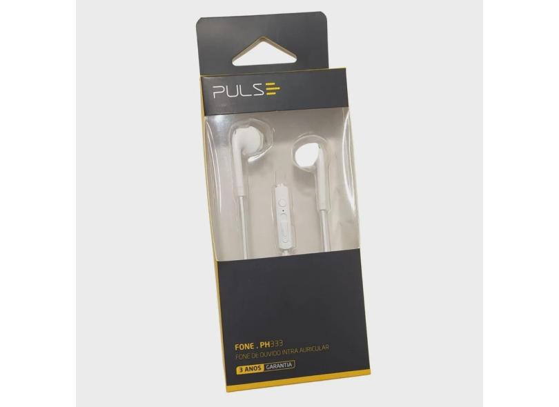 Fone de ouvido intra auricular Pulse Branco/Preto PH333