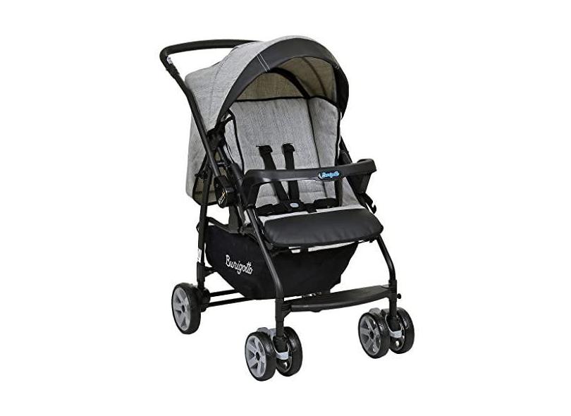 Carrinho de Bebe Reversivel Burigotto Rio K Mesclado Cinza