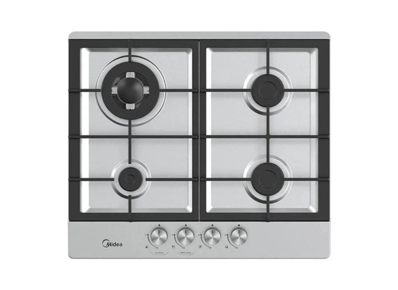 Cooktop A Gás 4 Bocas Inox Mega Chama 59x51cm - Midea