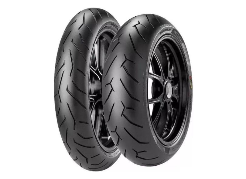 Kit com 2 Pneus Pirelli 140/70r17 66h + 110/70r17 54h Diablo Rosso 2