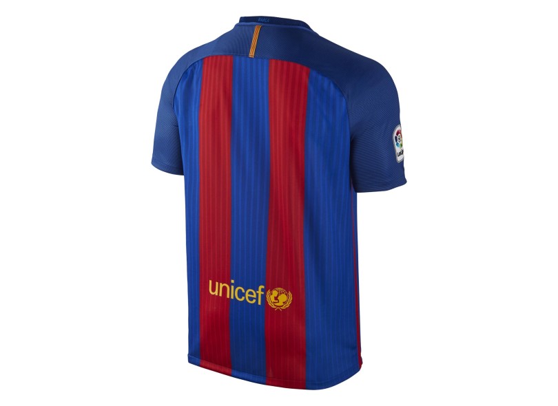 Camisa Torcedor infantil Barcelona I 2016/17 sem Número Nike