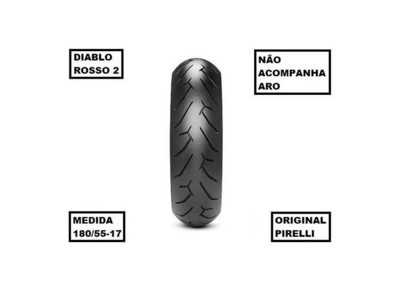 Pneu Pirelli Traseiro 180/55-17 73w Diablo Rosso 2 Kawasaki Ninja