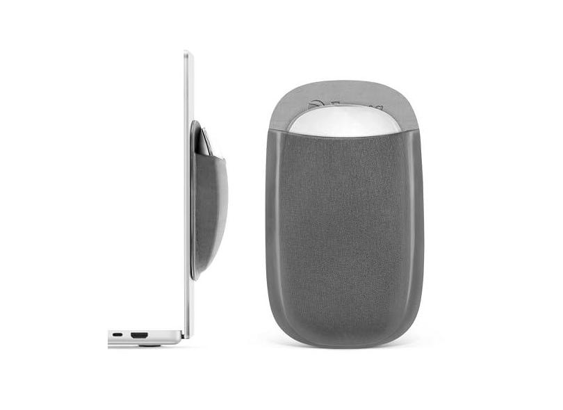 Suporte de mouse fino para laptop, bolsa de mouse para laptop, suporte de mouse de computador, capa para mouse mágico, adesivo reutilizável, sem resíduos de cola, compatível com iPad ou MacBook