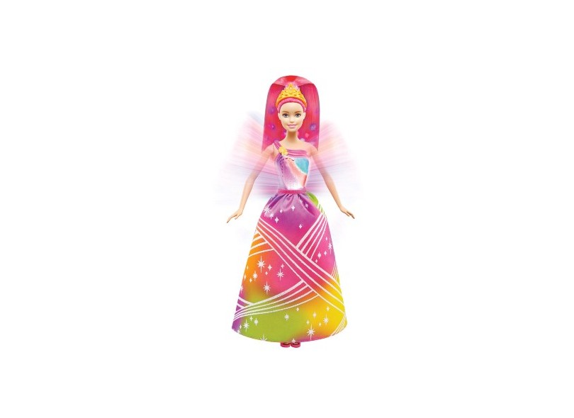 Boneca Barbie Princesas Luzes Arco-Íris Mattel
