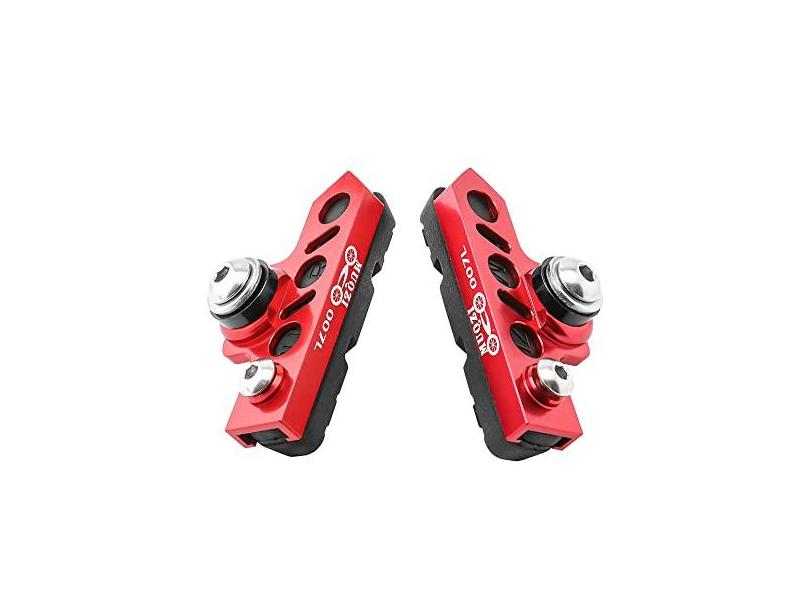 Bicicleta C Pinça de freio estendida (conjunto de 2) freio de aro de liga de alumínio substituível resistente ao desgaste para bicicleta de estrada, MTB, bicicleta dobrável (vermelho-preto)