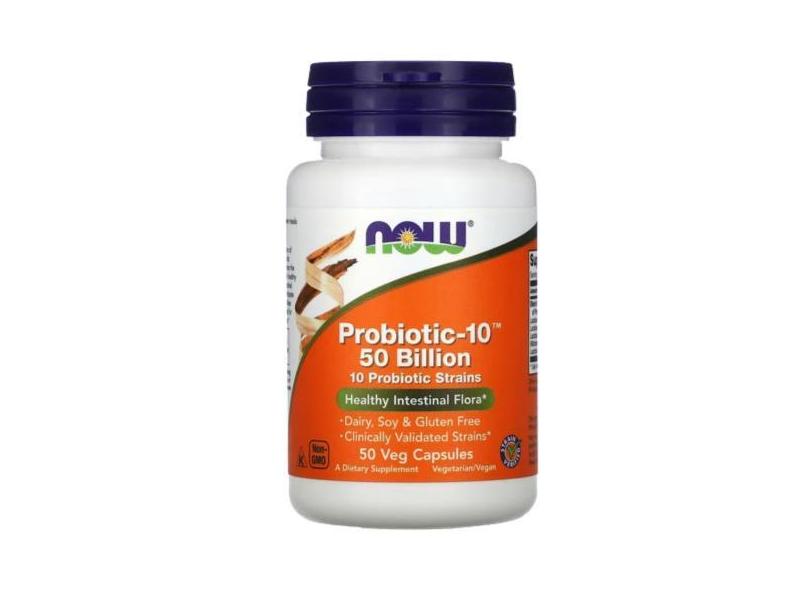 Now Foods, Probiotic-10, 50 Bilhões, 50 Cápsulas Vegetais
