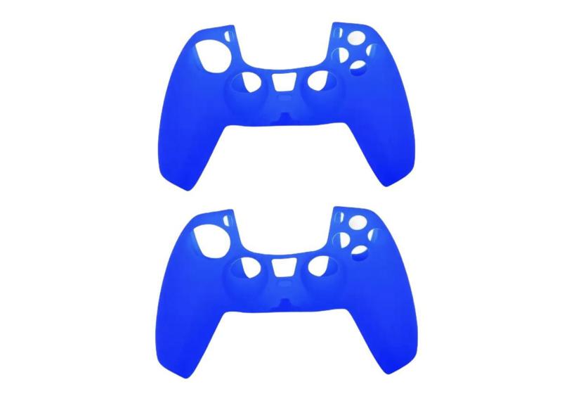 Kit 2 Capa Protetora Controle Ps5 Gamepad Silicone Azul