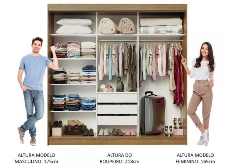 Guarda-Roupa Casal 4 Portas 3 Gavetas com Espelho Austin 4E Madesa