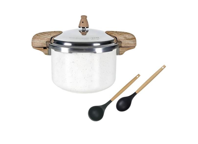 Panela de Pressão Antiaderente Cerâmica Brinox 5,4 Litros c/ Alça Indução Fechamento Externo