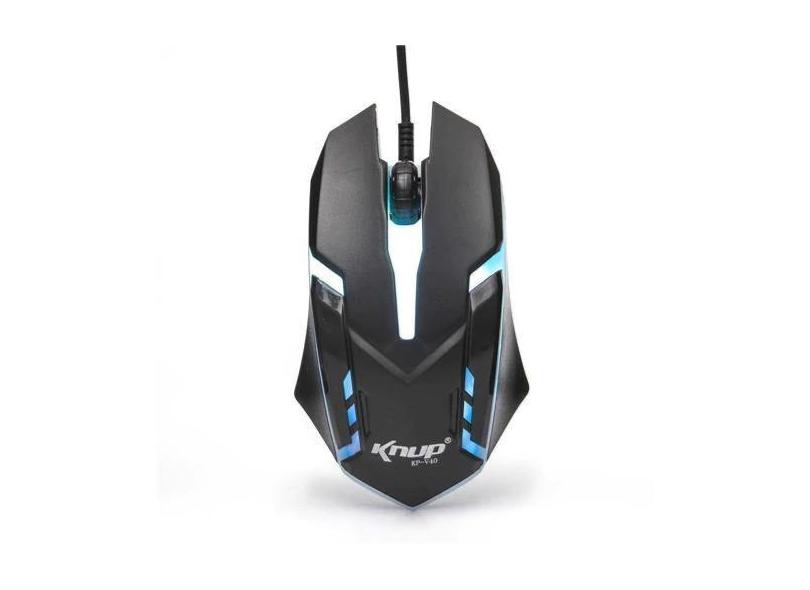 Mouse Gamer USB Confortável / 1600dpi / 3 Botões - KNUP KP-V40 Preto
