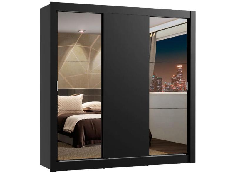 Guarda-Roupa Casal 3 Portas 4 Gavetas com Espelho Lyon Plus 2E Madesa