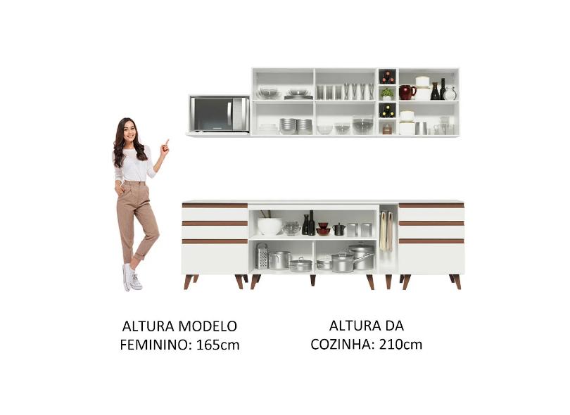 Cozinha Completa 6 Gavetas 5 Portas para Micro-ondas / Forno Reims 260006 Madesa