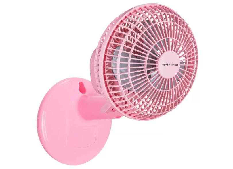 Ventilador Mini 20cm Ventimais Turbo 2 Vel Rosa/Prata 220v