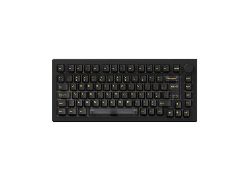 Teclado Akko 5075 Clear Black Switch V3 Cream Black Abnt2