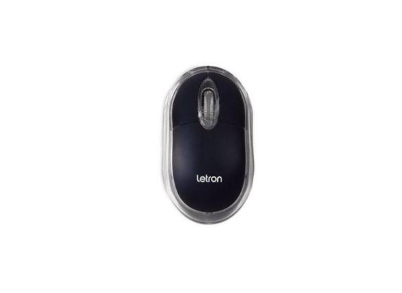 Mouse Usb Letron 3 Botoes 800 Dpi L Black 1601 R8