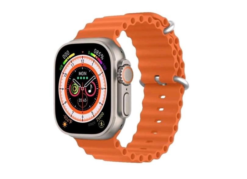 Relógio Digital Smartwatch Watch 8 Ultra 49mm Pulseira Oceano Laranja